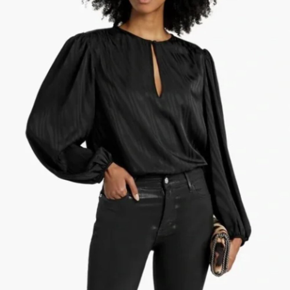 FRAME Satin-jacquard blouse Size XS NWOT